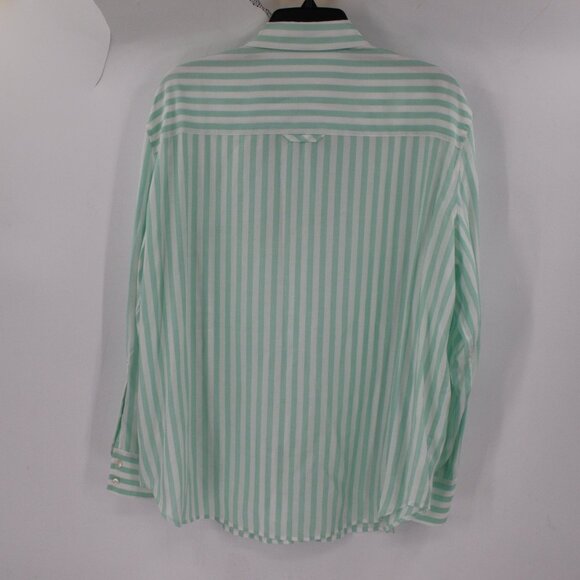 AYR Shirt Women's XL Long Sleeve Button Up Striped Viscose Silk relaxed pocket - Picture 6 of 10